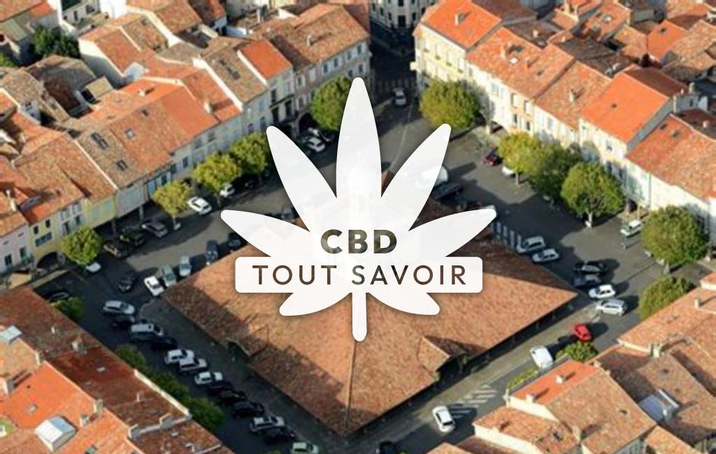 Village à Revel avec feuille Cannabis CBD