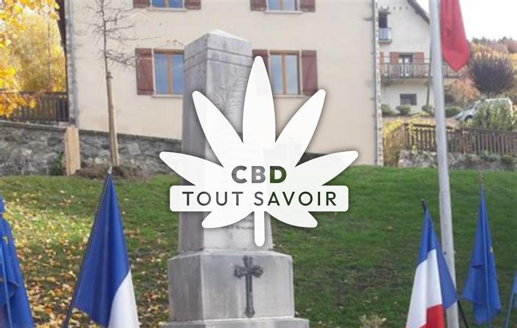Village à Saint-Jean-le-Vieux avec feuille Cannabis CBD