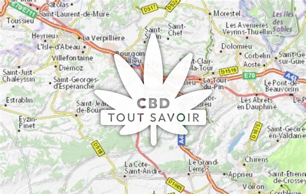 Village à Lieudieu avec feuille Cannabis CBD