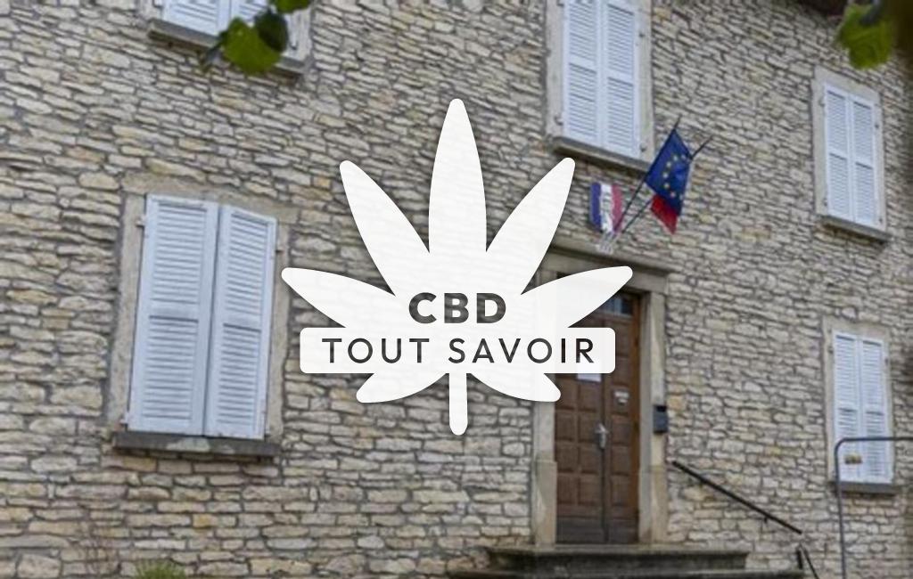 Village à Dizimieu avec feuille Cannabis CBD