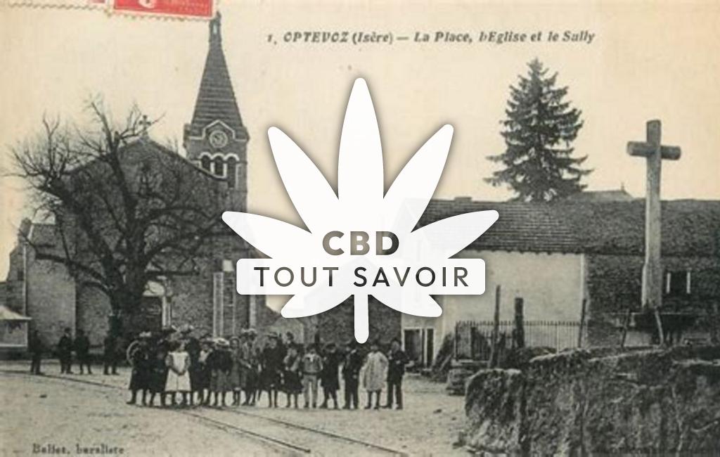 Village à Optevoz avec feuille Cannabis CBD