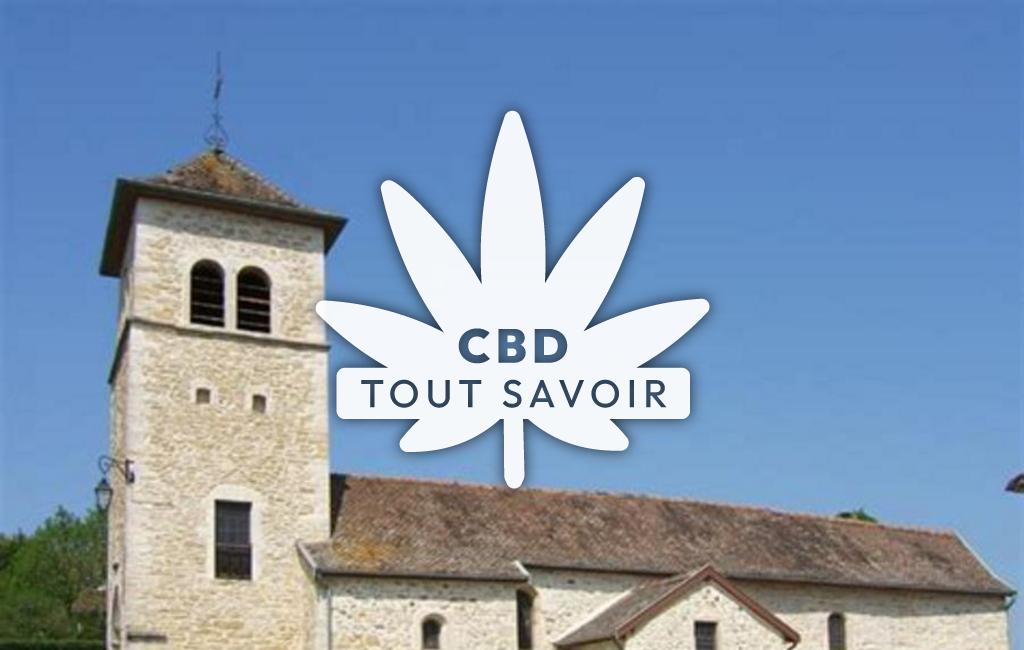 Village à Venerieu avec feuille Cannabis CBD
