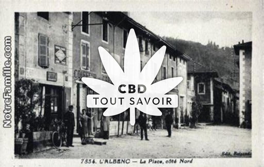 Village à L'Albenc avec feuille Cannabis CBD