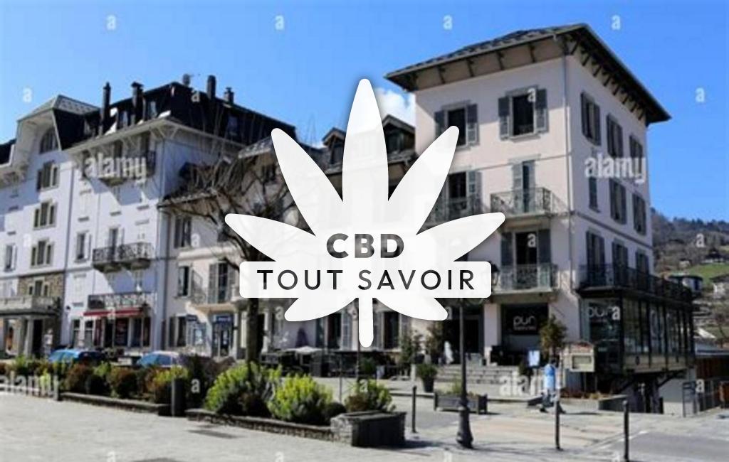 Village à Saint-Gervais avec feuille Cannabis CBD