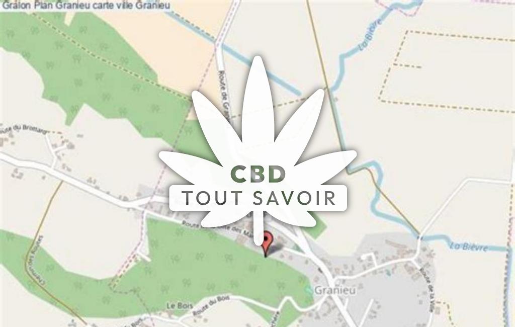 Village à Granieu avec feuille Cannabis CBD