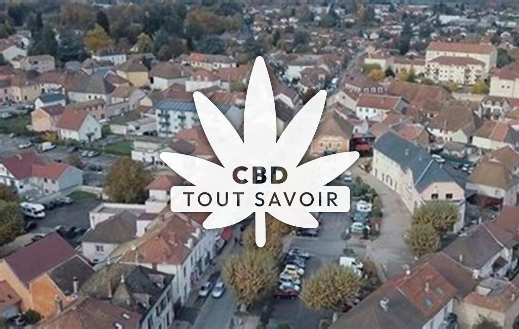 Village à Les-Abrets-en-Dauphine avec feuille Cannabis CBD