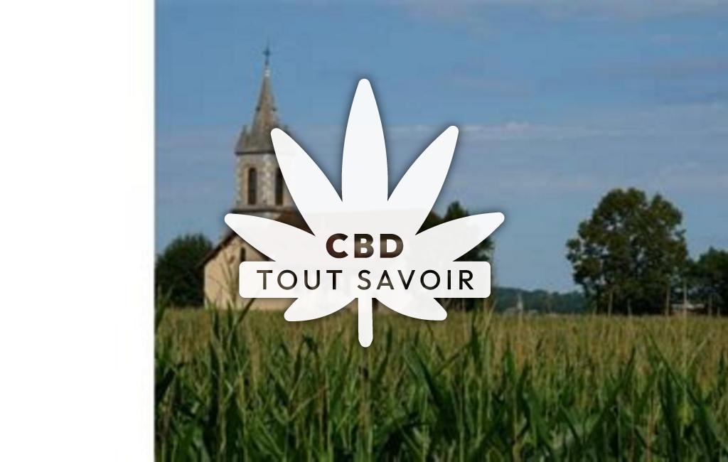 Village à Saint-Ondras avec feuille Cannabis CBD