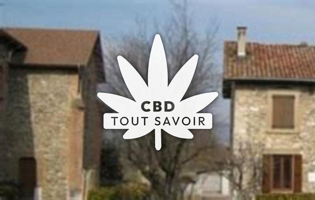 Village à Saint-Cassien avec feuille Cannabis CBD