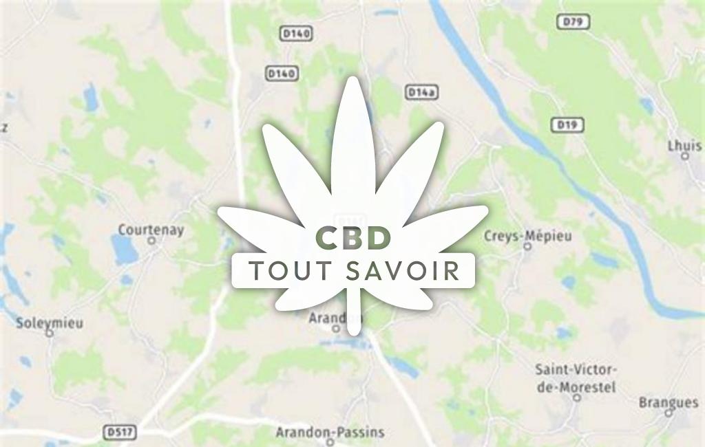 Village à Arandon-Passins avec feuille Cannabis CBD