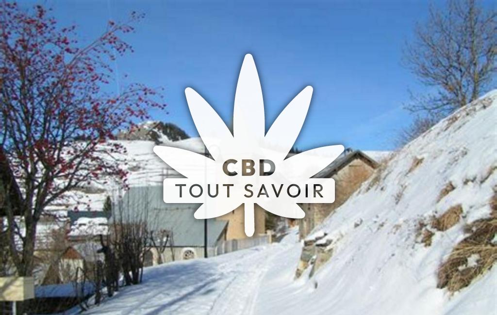 Village à Villard-Reymond avec feuille Cannabis CBD