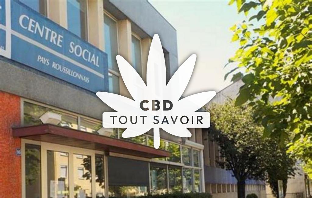Village à Saint-Maurice-l'Exil avec feuille Cannabis CBD