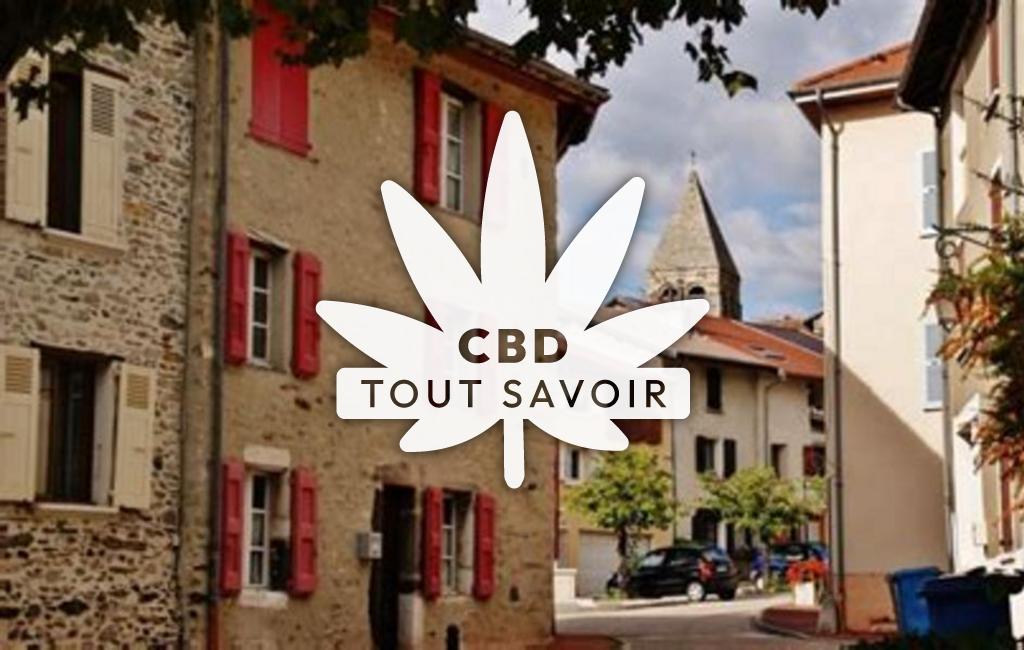 Village à Goncelin avec feuille Cannabis CBD