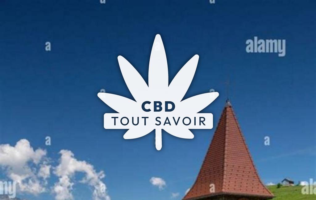 Village à Hurtieres avec feuille Cannabis CBD