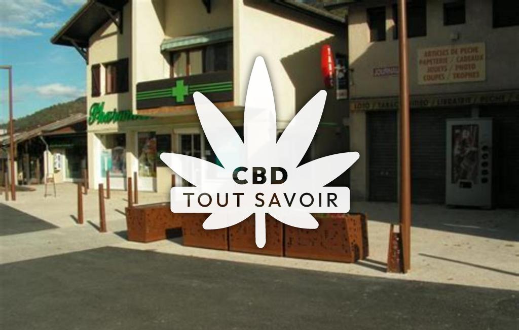 Village à Le-Cheylas avec feuille Cannabis CBD