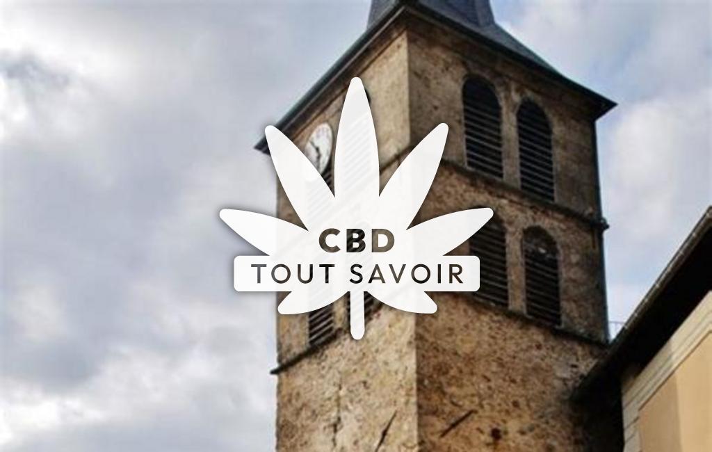 Village à La-Chapelle-du-Bard avec feuille Cannabis CBD
