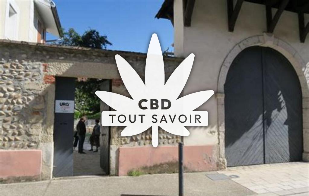 Village à Saint-Geoirs avec feuille Cannabis CBD