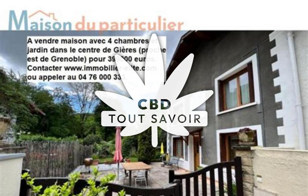 Village à Gieres avec feuille Cannabis CBD