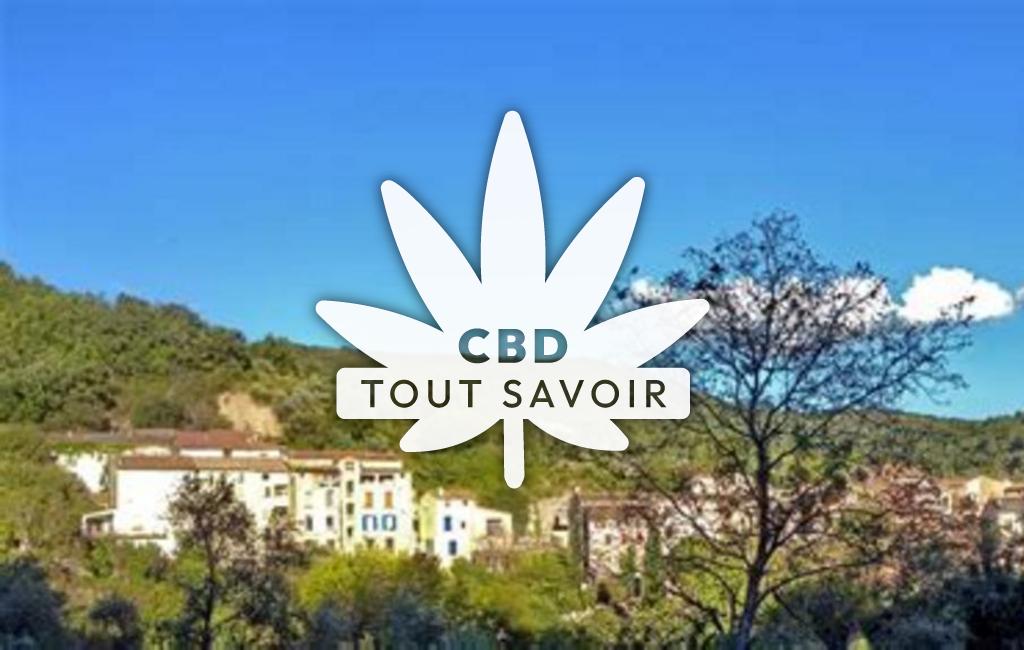 Village à Montferrat avec feuille Cannabis CBD