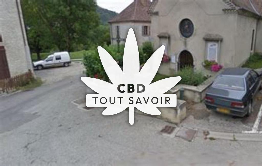 Village à Saint-Guillaume avec feuille Cannabis CBD