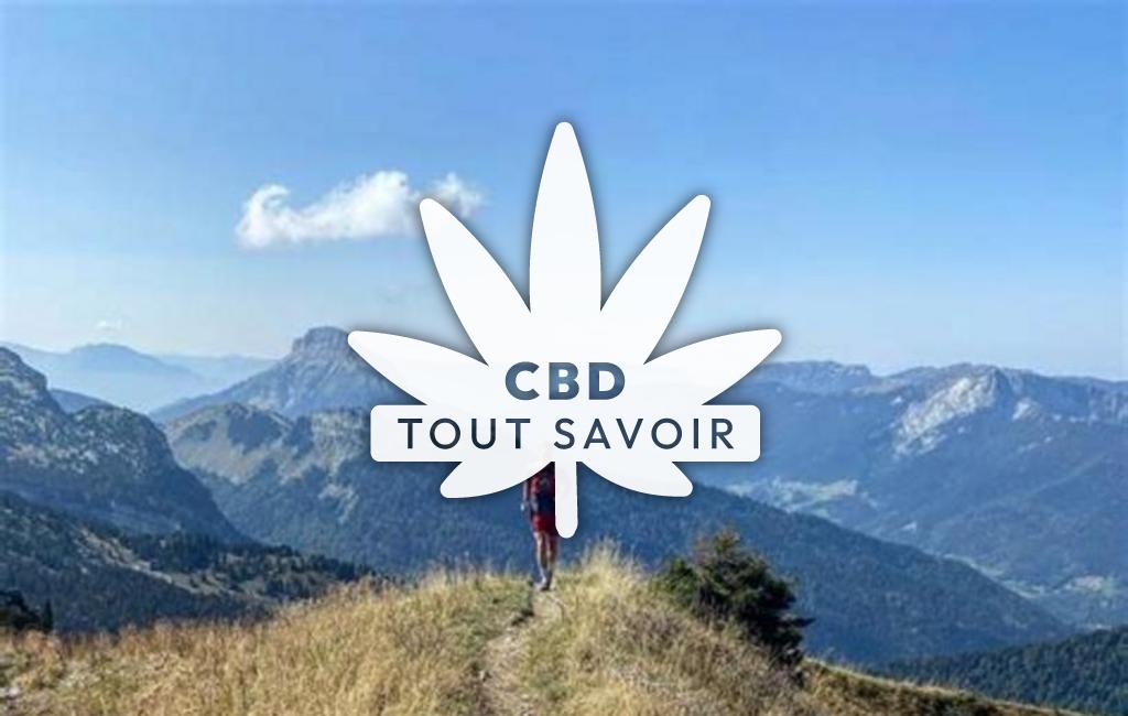 Village à Plateau-des-Petites-Roches avec feuille Cannabis CBD