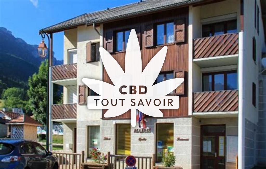 Village à Sainte-Marie-du-Mont avec feuille Cannabis CBD