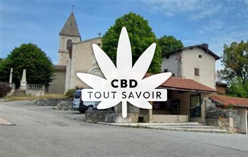 Village à Presles avec feuille Cannabis CBD