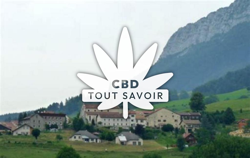 Village à Rencurel avec feuille Cannabis CBD