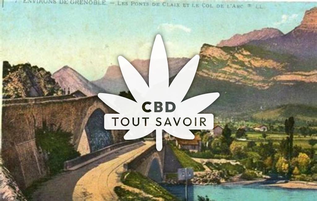 Village à Saint-Just-de-Claix avec feuille Cannabis CBD