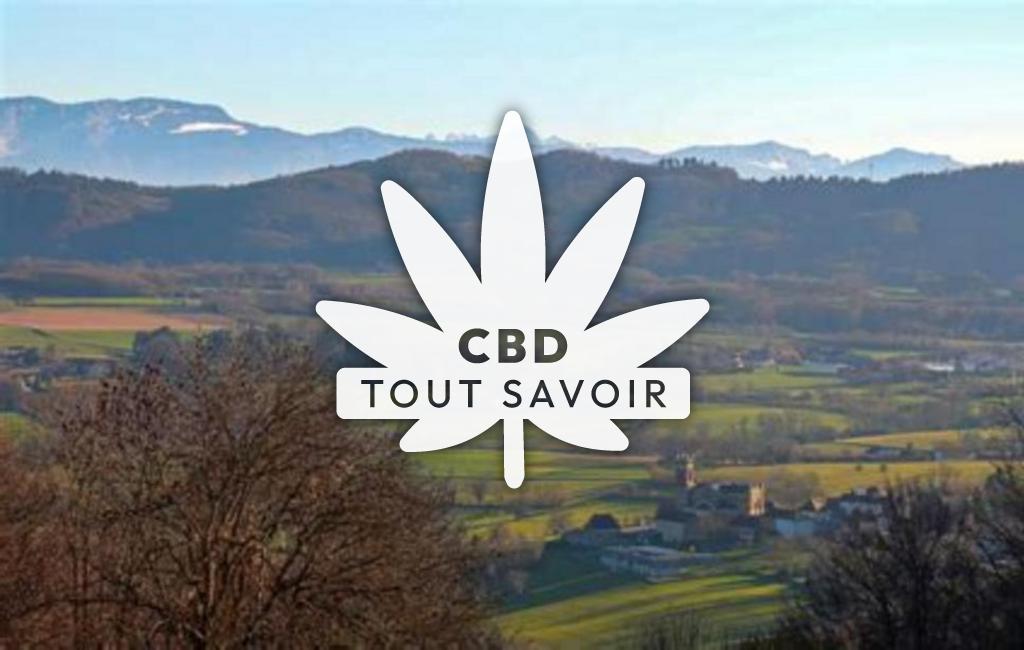 Village à Chabons avec feuille Cannabis CBD