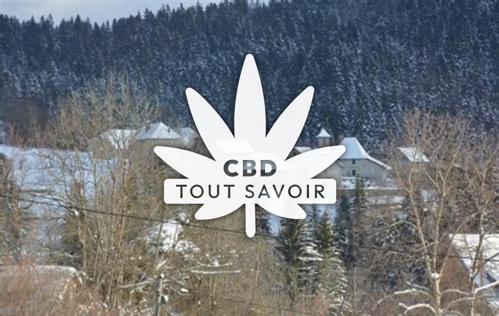 Village à Sarcenas avec feuille Cannabis CBD