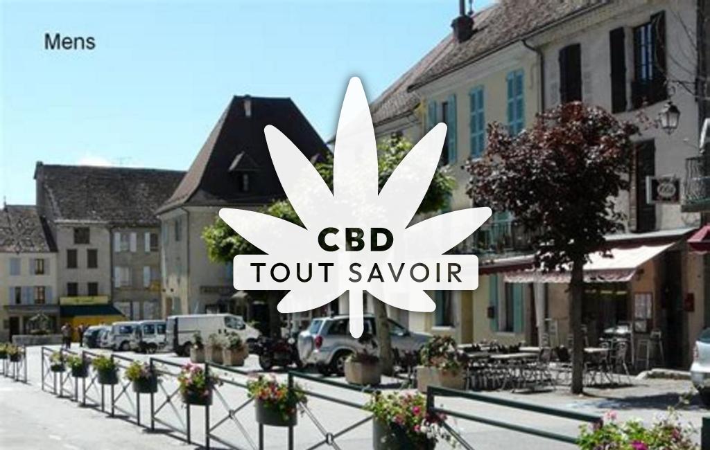 Village à Mens avec feuille Cannabis CBD