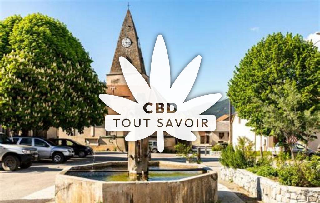 Village à Prebois avec feuille Cannabis CBD