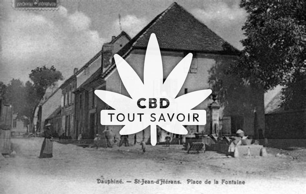 Village à Saint-Jean-D'Herans avec feuille Cannabis CBD