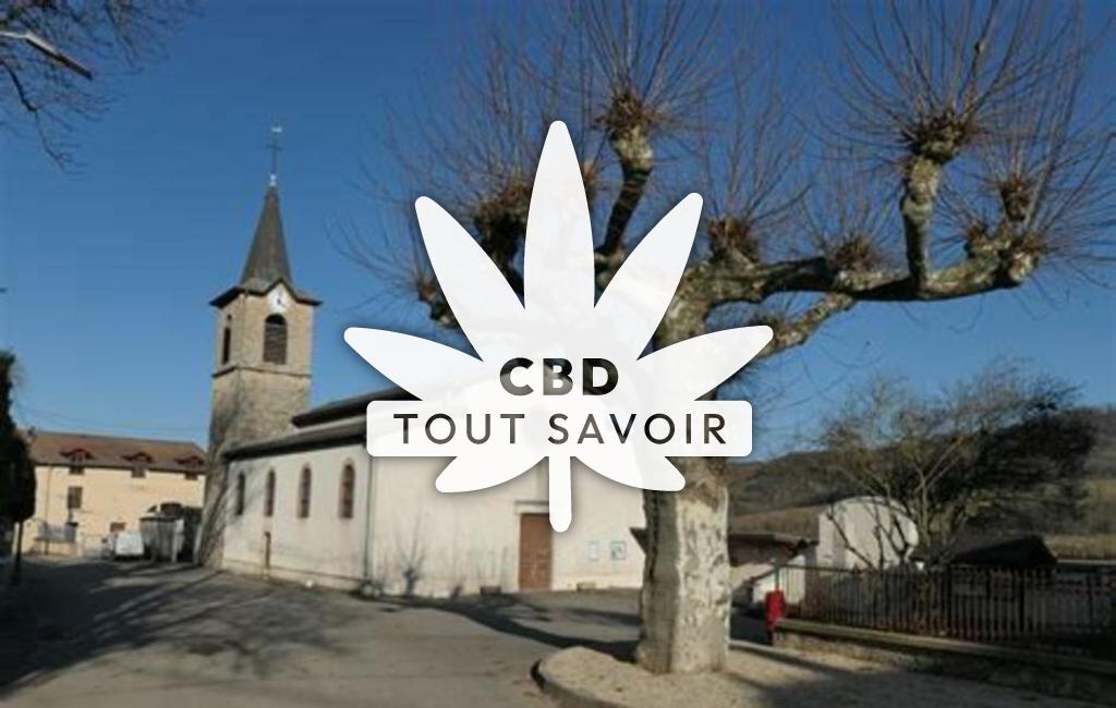 Village à Blandin avec feuille Cannabis CBD