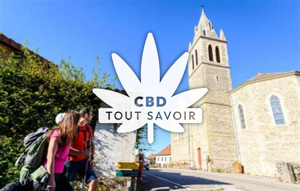 Village à Valencogne avec feuille Cannabis CBD