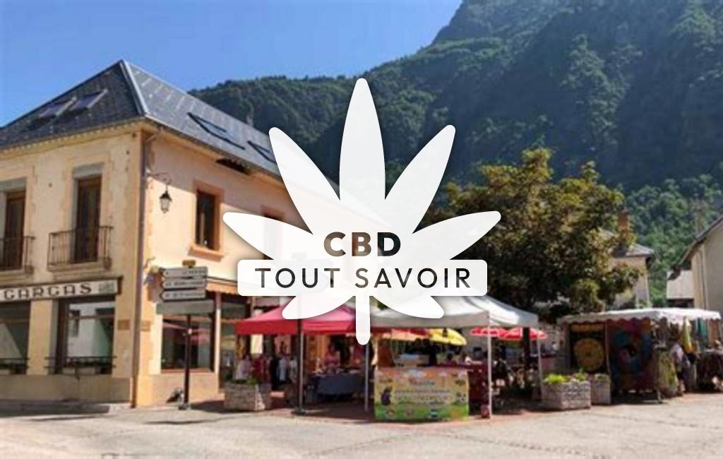 Village à Entraigues avec feuille Cannabis CBD