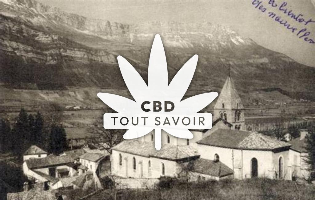 Village à Varces-Allieres-Et-Risset avec feuille Cannabis CBD
