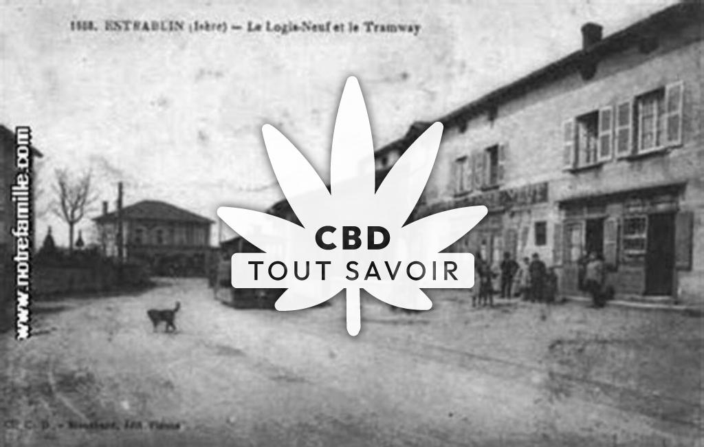 Village à Estrablin avec feuille Cannabis CBD