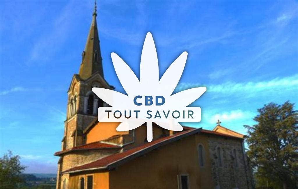 Village à Eyzin-Pinet avec feuille Cannabis CBD