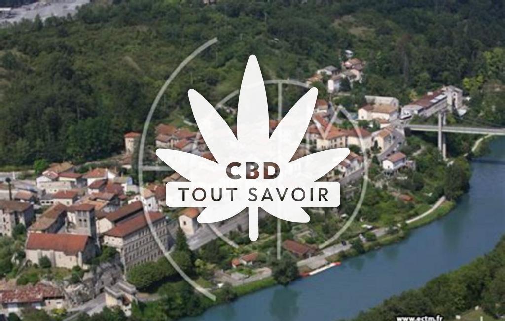 Village à La-Sone avec feuille Cannabis CBD