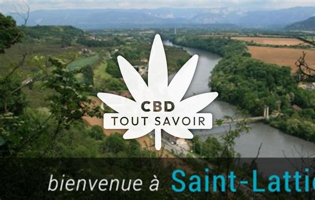 Village à Saint-Lattier avec feuille Cannabis CBD