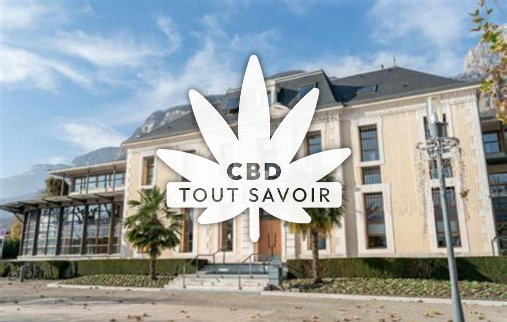 Village à Crolles avec feuille Cannabis CBD