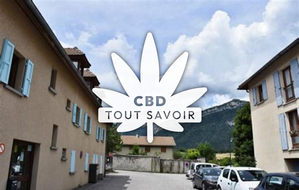 Village à Clelles avec feuille Cannabis CBD