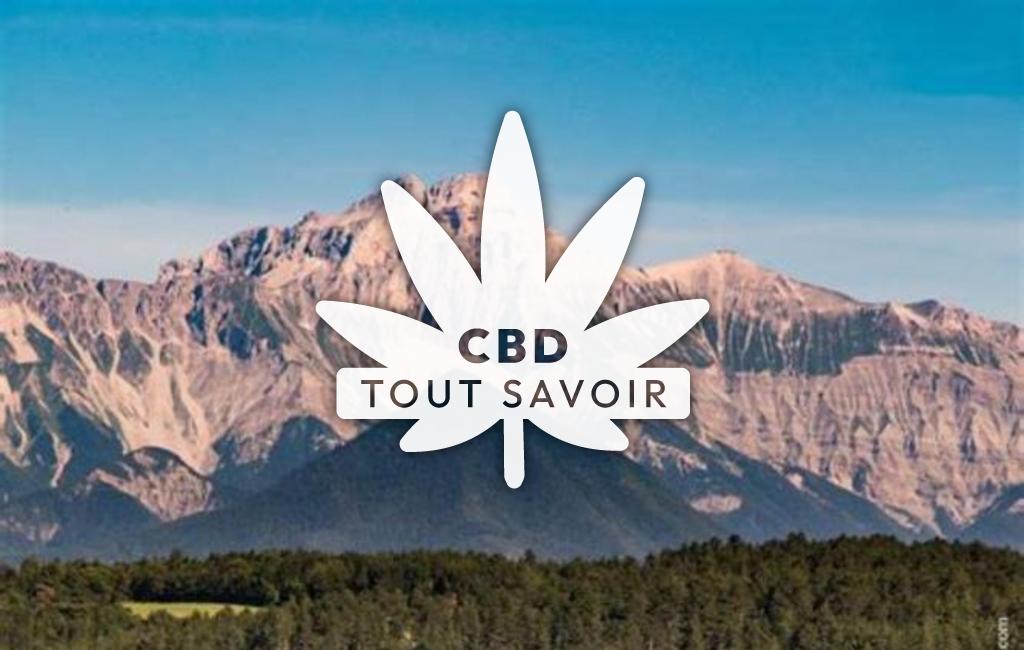 Village à Saint-Martin-de-Clelles avec feuille Cannabis CBD