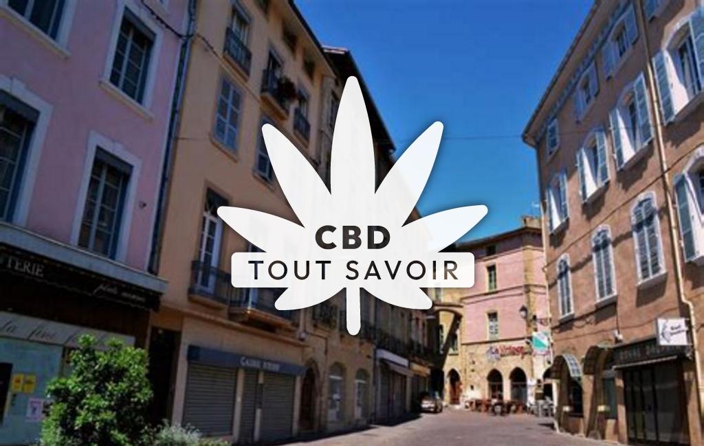 Village à Montfalcon avec feuille Cannabis CBD