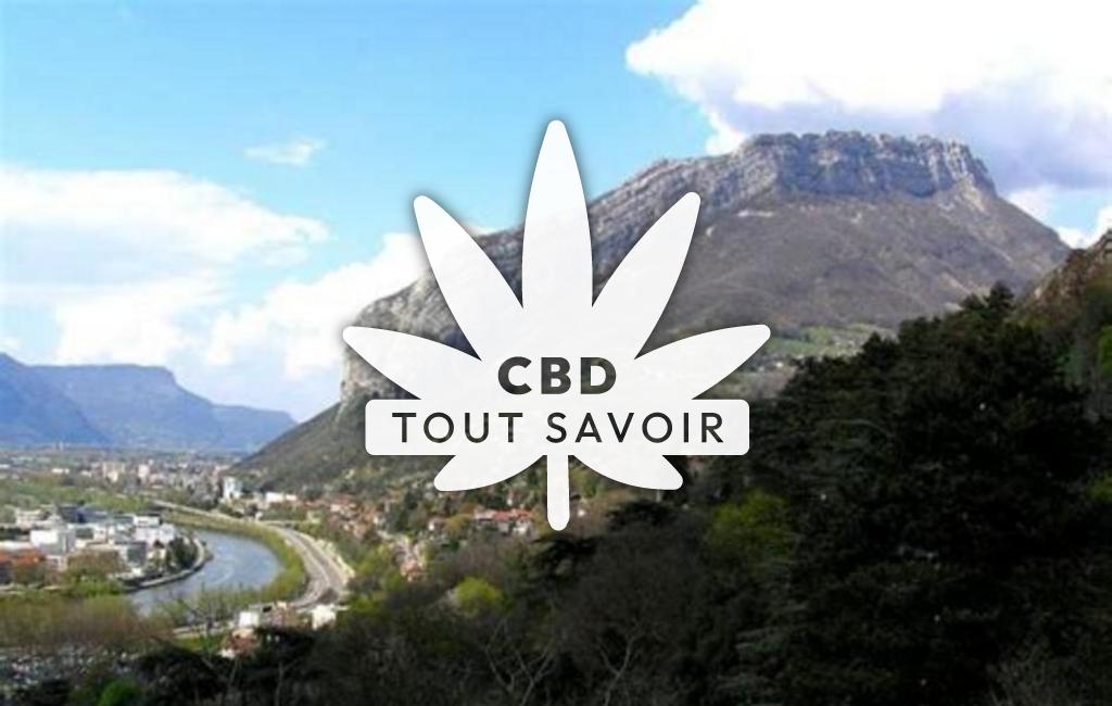 Village à Saint-Martin-le-Vinoux avec feuille Cannabis CBD