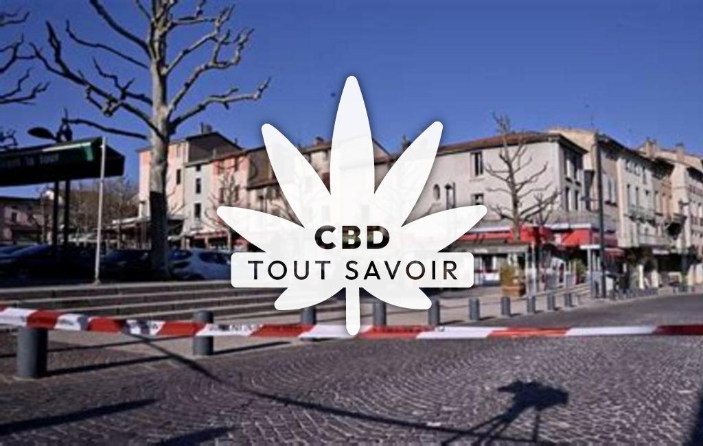 Village à Ambel avec feuille Cannabis CBD