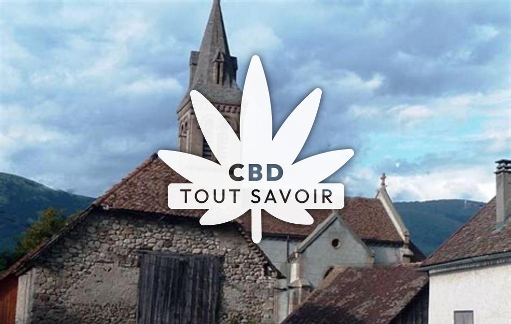 Village à Pellafol avec feuille Cannabis CBD