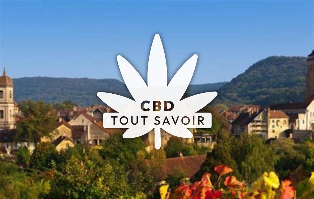 Village à Baverans avec feuille Cannabis CBD