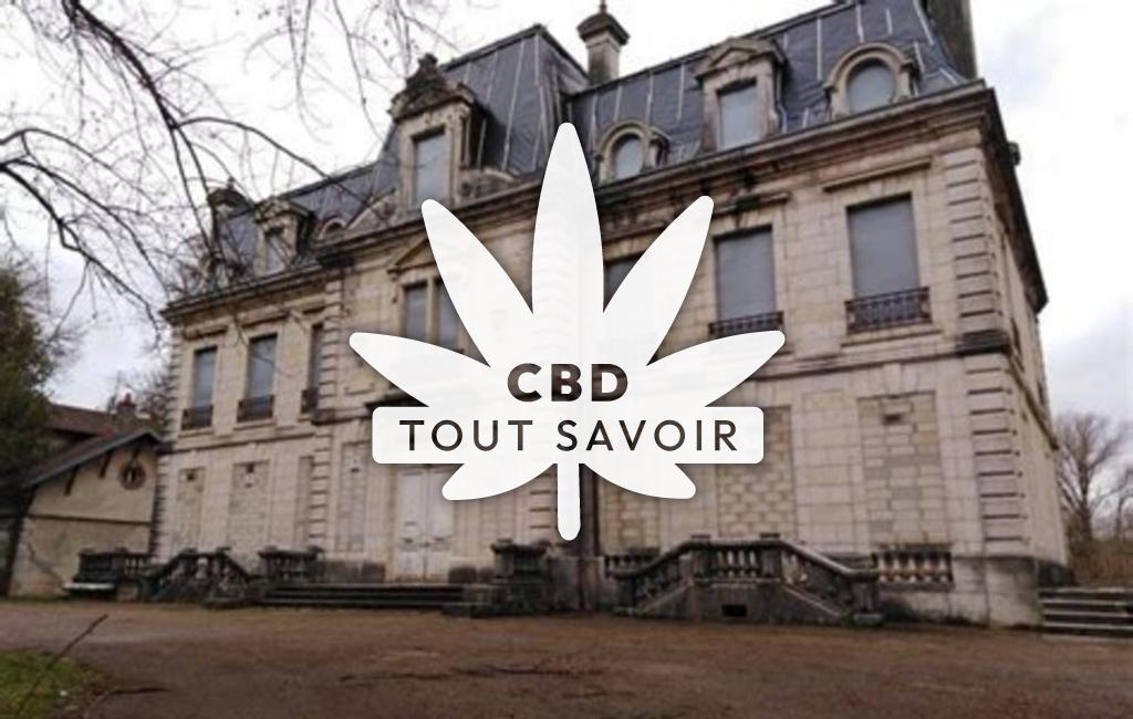 Village à Crissey avec feuille Cannabis CBD